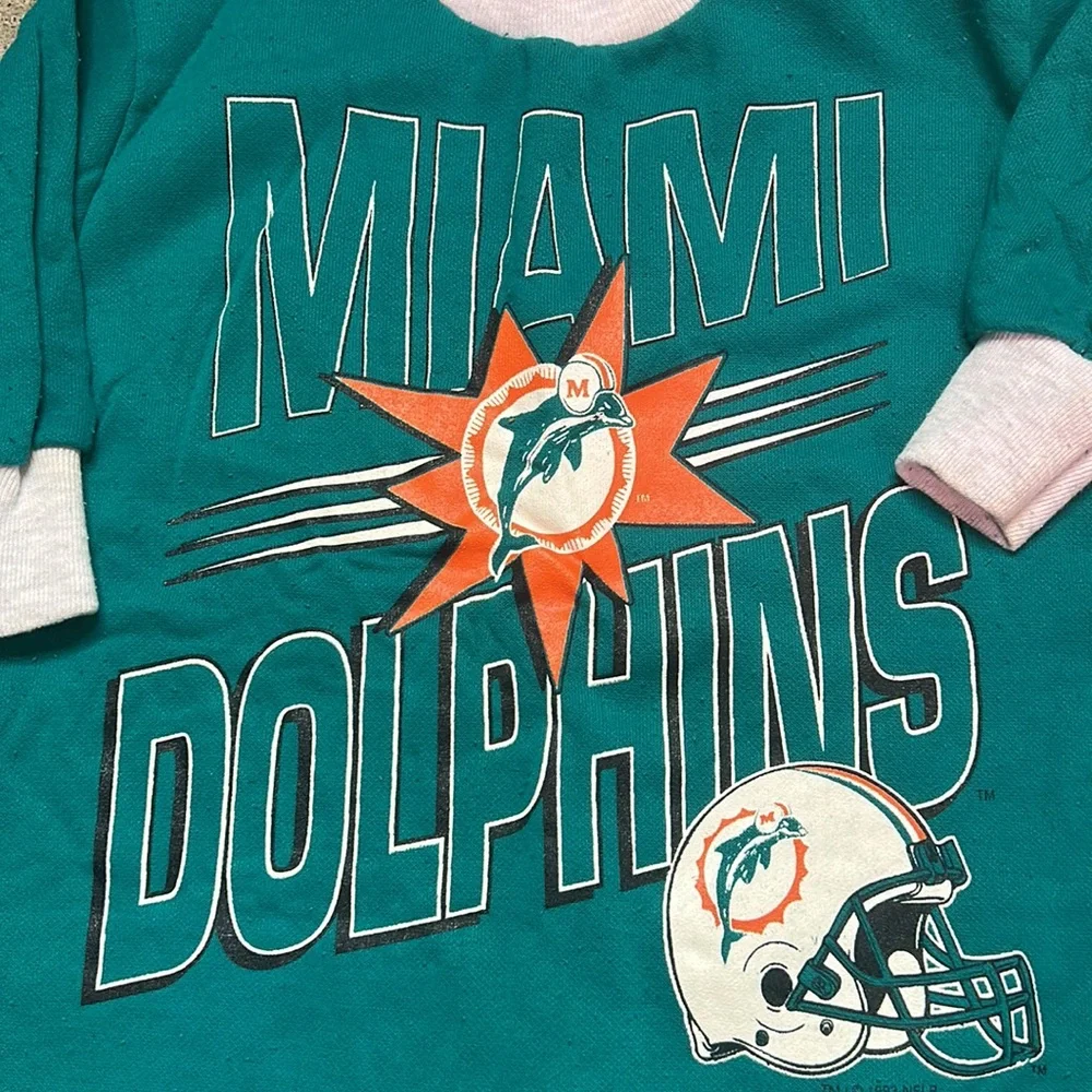 Vintage Miami Dolphins Baby Onesie Football Americas Sport Team 24 months